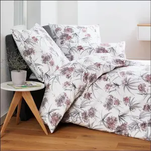 Комплект постельного белья премиум-класса из фланели Janine Design Chinchilla S 78066, цвет ягодное серебро, размер 155x220+80x80 Original Janine