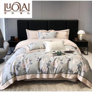 LUOLAI HOME Комплект постельного белья 1,8 м, 4 предмета, для одеяла 200x230 см, цвет Evelyn - серый