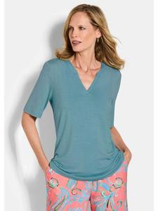 GOLDNER Укороченный размер: футболка из вискозного трикотажа с бирюзовой отделкой