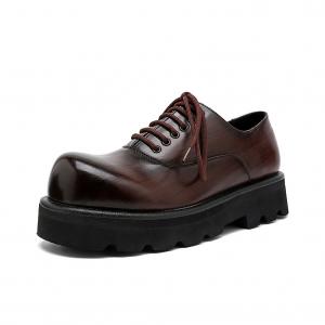 KACHILANG Повседневные кожаные туфли мужские низкие черно-коричневые - коричневые, цвет Brown