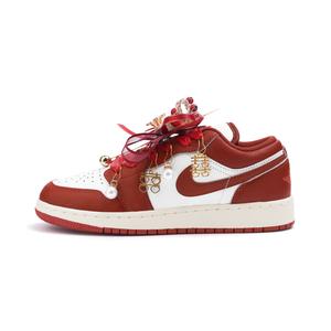 Jordan Баскетбольные кроссовки Air 1 Anti Slip, износостойкие, низкие, винтажные, женские, красные