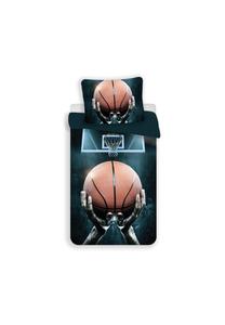 Розовый баскетбольный хлопковый постельный комплект – пододеяльник 140x200 см и наволочка Cofi