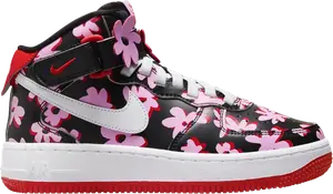 Кроссовки Air Force 1 Mid EasyOn SE GS 'Flower Power', черный