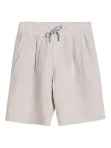 Льняные шорты-бермуды Brunello Cucinelli Kids, нейтральный