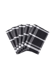 5 кухонных полотенец в эксклюзивном наборе - половина белья - блок-чек Ross, черный