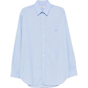 Футболка с вышитым логотипом BALLY, розово-голубая