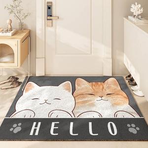 Dajiang Ковер 120х180 см для прихожей с дизайном кошки, грязеотталкивающий, износостойкий, с петлевым ворсом