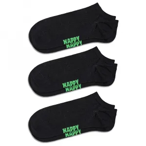 Носки Happy Solid no show 3 pairs, черный