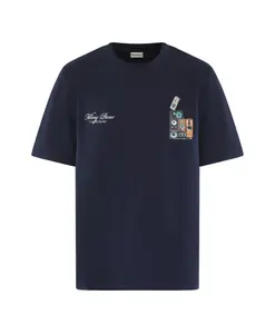 Футболка с изображением стены с динамиком, синяя Filling Pieces, синий