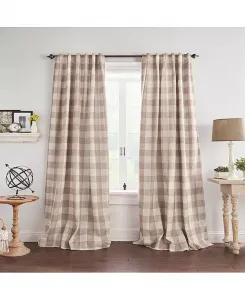 Плотные шторы Grainger в клетку Buffalo Check Elrene Home Fashions, linen