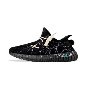 Adidas Originals Изи Буст 350 V2 устойчивые к истиранию низкие кеды унисекс черно-белые, цвет Black White