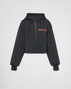 Свитшот из переработанного двойного джерси Prada, черный