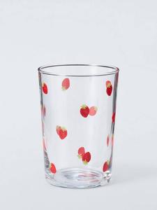 Стакан с принтом клубники, 500 мл, прозрачный John Lewis, ear