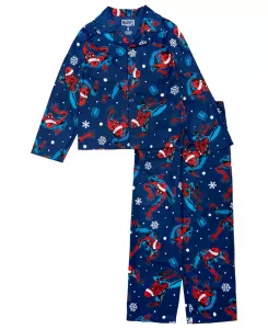 Пижамный комплект Spiderman для мальчиков Little and Big Boys из двух предметов: топ с вырезом и штаны с открытыми штанинами Spider-Man, мультиколор