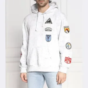 Толстовка обычного кроя с выстиранными нашивками Heavy Finch Guess, белый