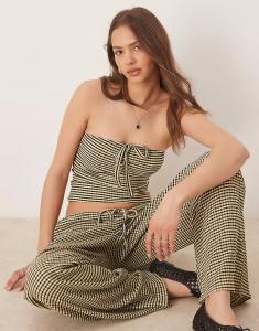 Бандо с завязками в желто-черную клетку Asos Design