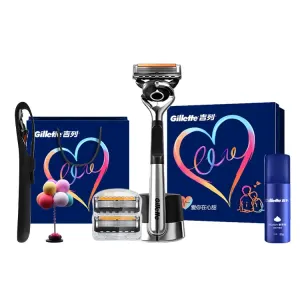 Бритва ручная, 5 лезвий, 1 держатель для ножей, 2 сменные головки/5 сменных головок, бритвенный станок, импортный портативный футляр Gillette