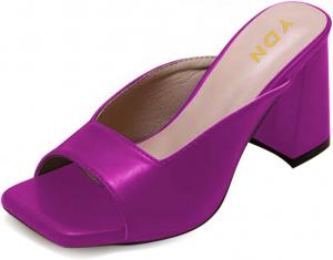 Женские босоножки YDN с открытым носком, квадратным каблуком и средним каблуком, на мягкой подошве, для повседневной носки, пляжа и улицы, размер 4-15 US, Fuchsia