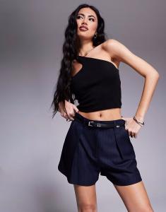 Строгие шорты River Island в тонкую полоску темно-синего цвета