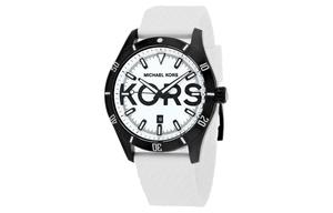 MICHAEL KORS Мужские часы кварцевый механизм ремешок из резины белый циферблат 44mm