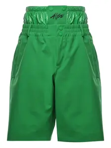 Шорты с завышенной талией и логотипом Moncler, зеленый