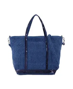 Синяя льняная сумка через плечо Vanessa Bruno, синий