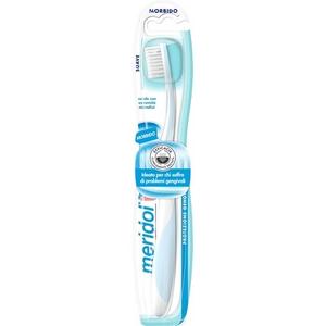 Зубная щетка Meridol для защиты десен, мягкая щетина с тонкими кончиками и коническими нитями, эргономичная ручка