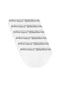 Трусы Yara 6 пар в упаковке - пояс с логотипом дышащий одинарный трикотаж Bamboo Basics, белый