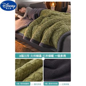 Disney Плед из флиса 200х230 см, 3-слойный, вес 2,5 кг, цвет светло-зеленый серый