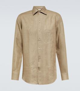 Андре льняная рубашка Loro Piana, бежевый