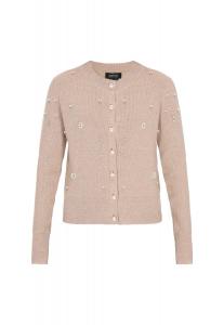 Usha BLACK LABEL Кардиган из трикотажа в крапчатом бежевом цвете