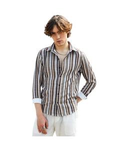 Мужская рубашка в многоцветную полоску Campus Sutra, Grey