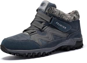 Ботинки, теплые, противоскользящие, водонепроницаемые, для прогулок на улице, зимние, удобные, ортопедические Generic, Gray-Blue