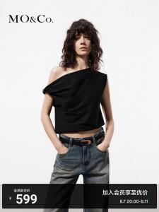 Топ Moco 2024 Moanke с открытыми плечами и пряжкой, черный