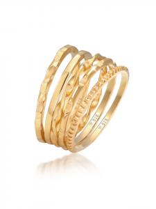 Elli Кольцо из серебра 925 пробы в золотой оправе