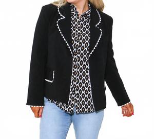 Черный жакет с рюшами Rickrack Edge 2.7 AUGUST APPAREL