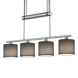 Подвесной светильник Trio Garda I, смешанная ткань / никель - 4-светло-серый
