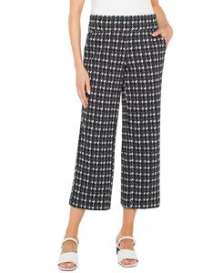 Женские укороченные брюки Mabel Pull-On Stovepipe Pants Liverpool Los Angeles, Black/white Smudge Check