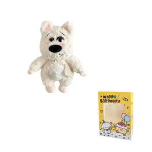 Уродливо-милый плюшевый щенок вест хайленд, шнауцер хаски корги, высота 35см MENGMENGBUNNY, белый