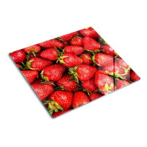 Стеклянная тарелка 60х52 см. Клубника TULUP, красный