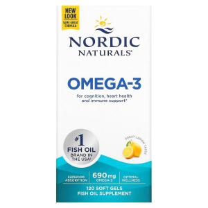 Nordic Naturals Омега-3 с лимоном, 690 мг, 120 мягких таблеток (345 мг на мягкую желатиновую капсулу)