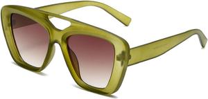 Популярные модные панк-солнцезащитные очки с двойной перемычкой для женщин, ретро-очки, защита от УФ-излучения UV400, мужские солнцезащитные очки 13157 Melrose, Green Tea