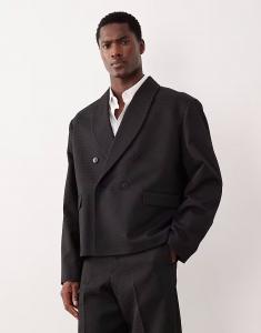 Пиджак свободного кроя из черного жаккарда Asos Design