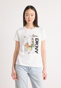 Футболка с принтом SUBWAY CONVERSATIONAL DKNY, белый