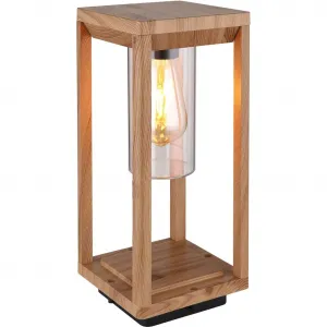 Уличный торшер CANDELA E27 1 шт. Наружный светильник/деревянная отделка/торшер/IP44/ДxШxВ: 150x150x350 мм Globo Lighting, Holzoptik