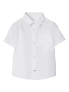 Рубашка из эластичного хлопка BURBERRY KIDS, белый