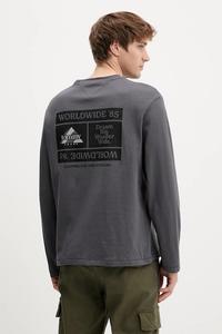 Хлопковый лонгслив Tommy Jeans, серый