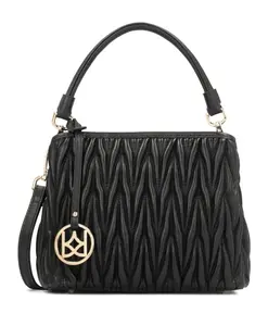 Мятая сумочка с ручкой Kazar, черный