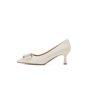 Женские туфли на высоком каблуке AOKANG, [Square Buckle]Beige 1254111019B