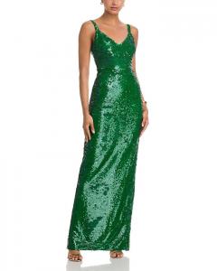 Карма Платье макси с пайетками L'AGENCE, зеленый